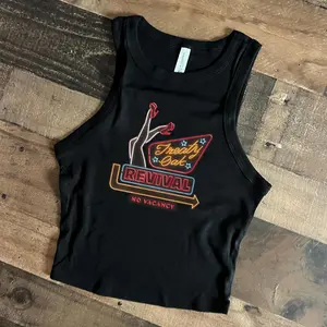 Treaty Oak Revival No Vacancy Crop Tank Top, Vintage Retro Band Shirt, Music Lover Concert Tee