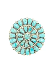 Zuni Cluster Pendant & Brooch - Sterling Silver and Turquoise - Handmade Native American - Lorraine Waatsa