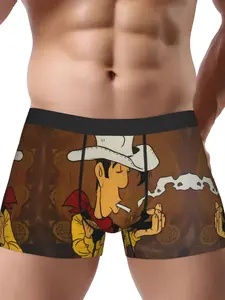 Western Cowboy Underwear for Man, Soft Breathable Boxer Briefs with Design Print