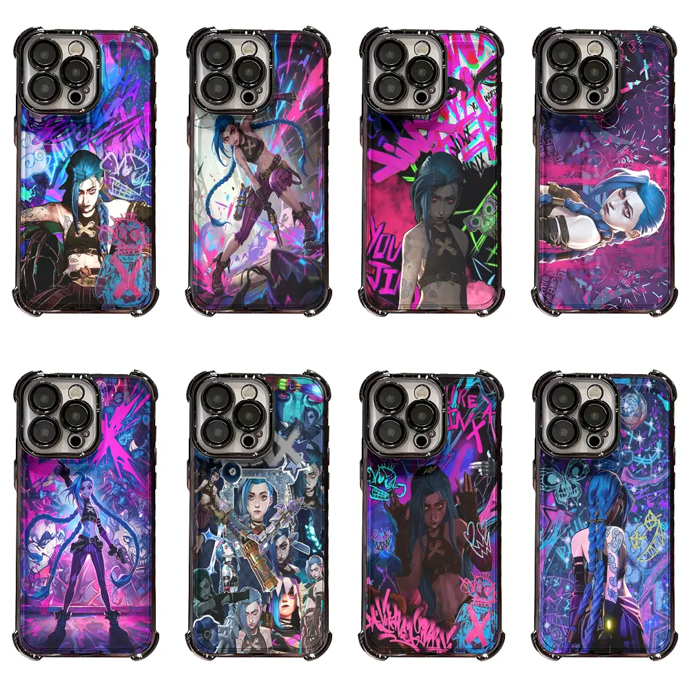 Jinx Arcane League of Legends Shock-Resistant Crash-Proof Dust-Proof Hard Phone Shell - Eco-Friendly, Anti-Yellowing, Precise-Fit Accessory for iPhone 11-17 (Pro, Pro Max, Plus), Samsung Galaxy S23-S26 (Plus, Ultra) - League Fans Gift
