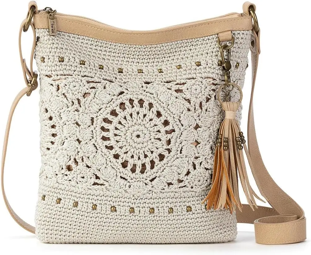 The Sak Lucia Crossbody Bag in Crochet, Convertible Purse with Adjustable Shoulder Strap