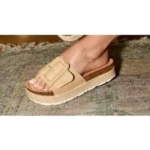 Nadia Natural Raffia Wedge Sandals Women Walking Shoes Footwear Summer Comfort Stylish