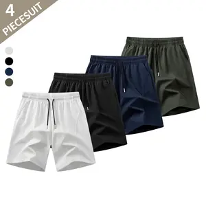 4-Pack Summer Men’s Ice Silk Shorts – Breathable, Cool-Touch, Quick-Dry Sports & Casual Wear, Stylish and Versatile