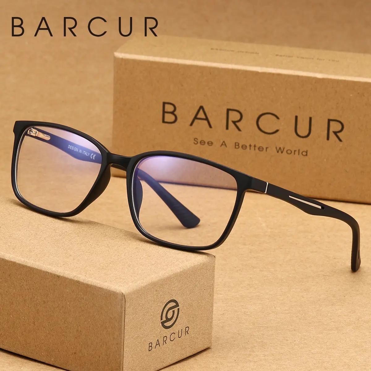 BARCUR Exquisite Temperament, Comfortable Reading Eyeglasses, PC Lens Material, Square Frame, Portable, Versatile For Daily Use, Improving Quality Of Life, Fashionable Decoration, Brand Packaging, Excellent Gift Item