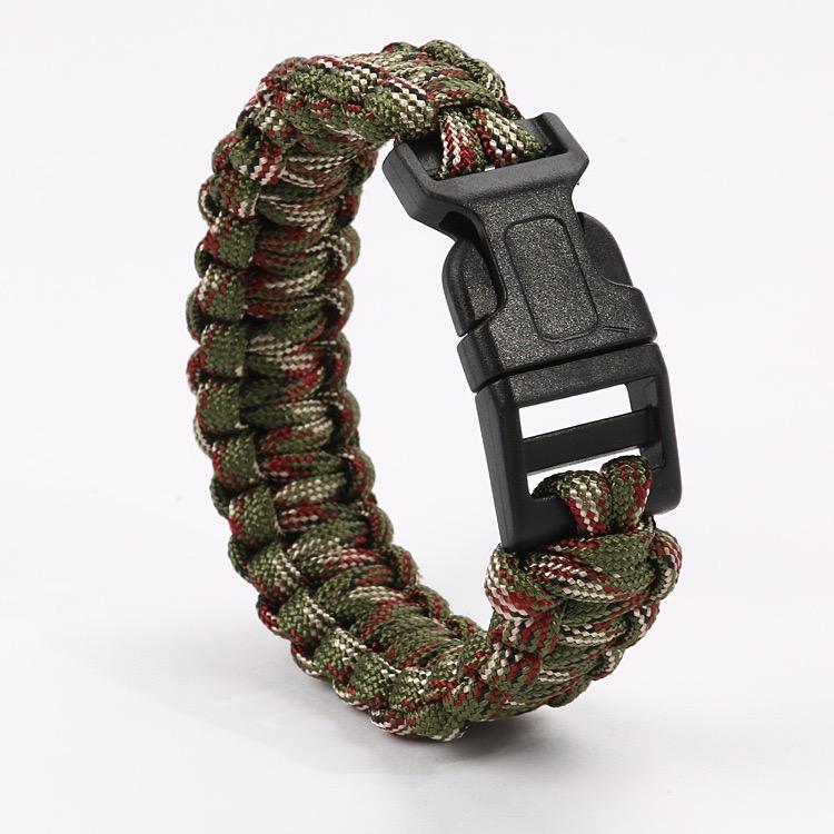 Outdoor Paracord 23cm Adjustable Cobra Weave Camping Multi-function Emergency Plaited Escape Survival Bracelet Climbing Tool
