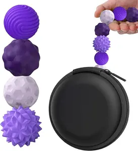 4count/set Silicone Magnetic Fidget Balls - Silicone Stress Relief Balls Stone, Fidget Relaxation Toys with Elastic Texture & Assorted Colors, Stress Relief Toys for Adults & Teens, Sensory Bundle, Stress Relief Fidgeting