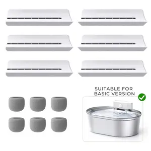 Stainless Steel Cat Water Fountain Replacement Filters & Sponges 6 Pack, Compatible with Uahpet Stainless Steel Pet Safe Fountain (basic version)