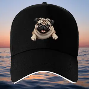 Unisex Lightweight Breathable Baseball Cap, Cartoonish Face Hat with Snotty Dog Head Design, Cartoonish Face Hats