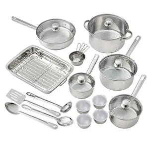 Stainless Steel 24Pc Cookware set, Silver