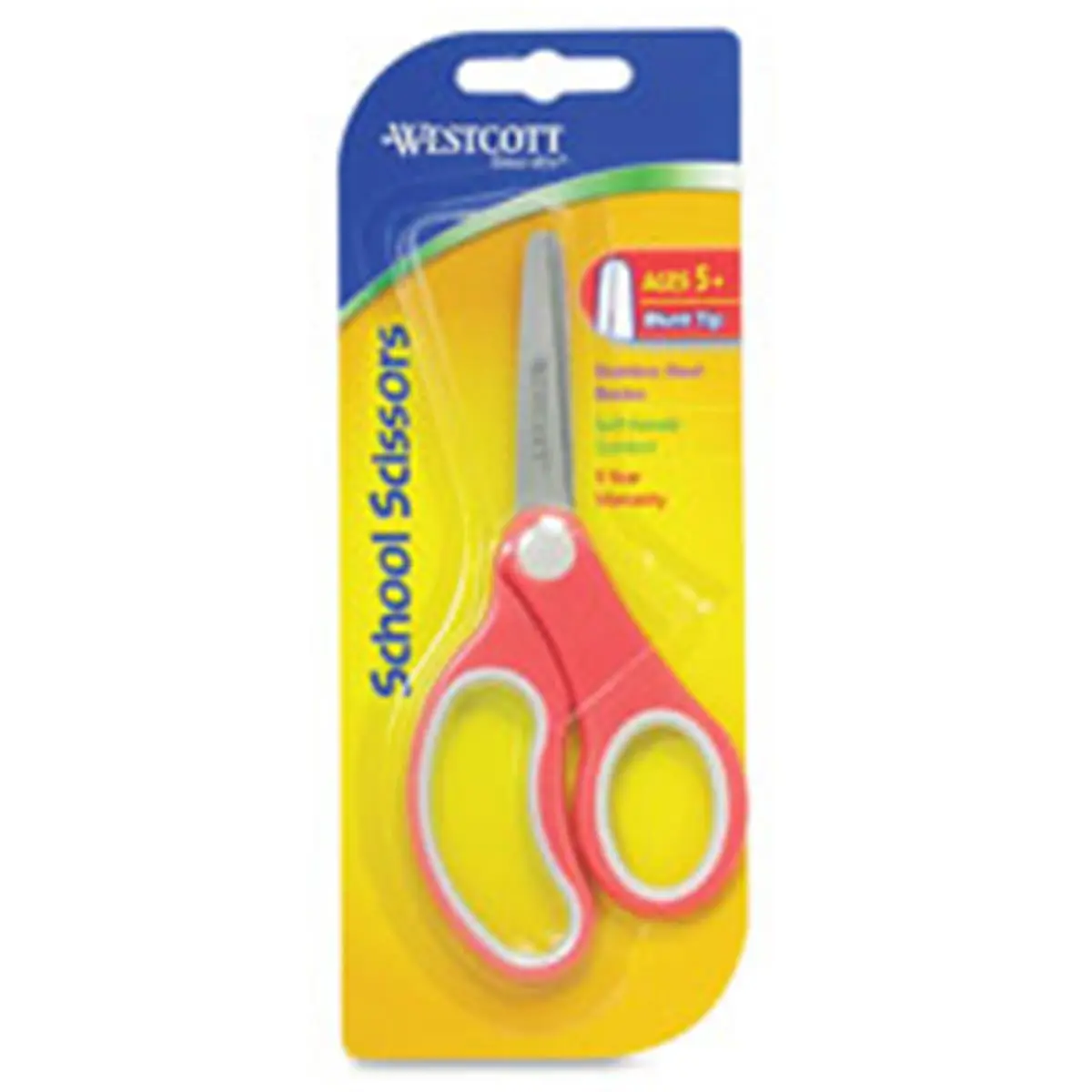 Westcott 212 MAIN 5 in. Kids Blunt-Tip Scissors - Children Ages 5+ - Plastic Soft Handles - Rust-Resistant Stainless Steel Blades - Assorted Classroom Hand Tools