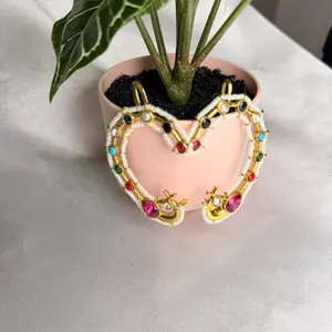 Peacock Style Ear Cuffs with elegant Design and Colorful Gems