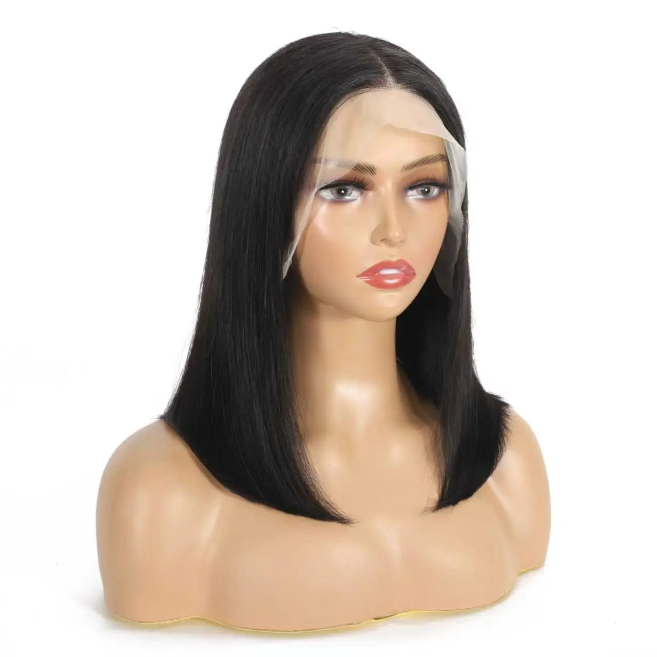 MIXNONCS 100% Human Hair Wigs Bob Wig Human Hair 13x4 Hd Transparent Lace Front Wigs Human Hair Straight Lace Frontal Bob Wigs Cheap wig