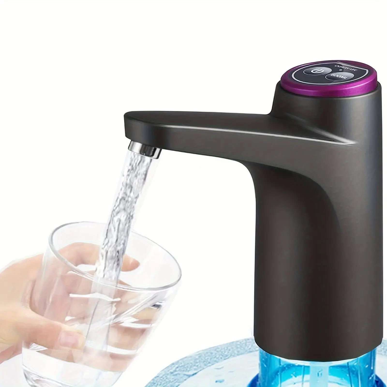 USB Rechargeable Water Bottle Pump, Multifunction Portable Electric Water Bottle Dispenser, Foldable Automatic Drinking Pump, Water Dispenser for Outdoor Camping