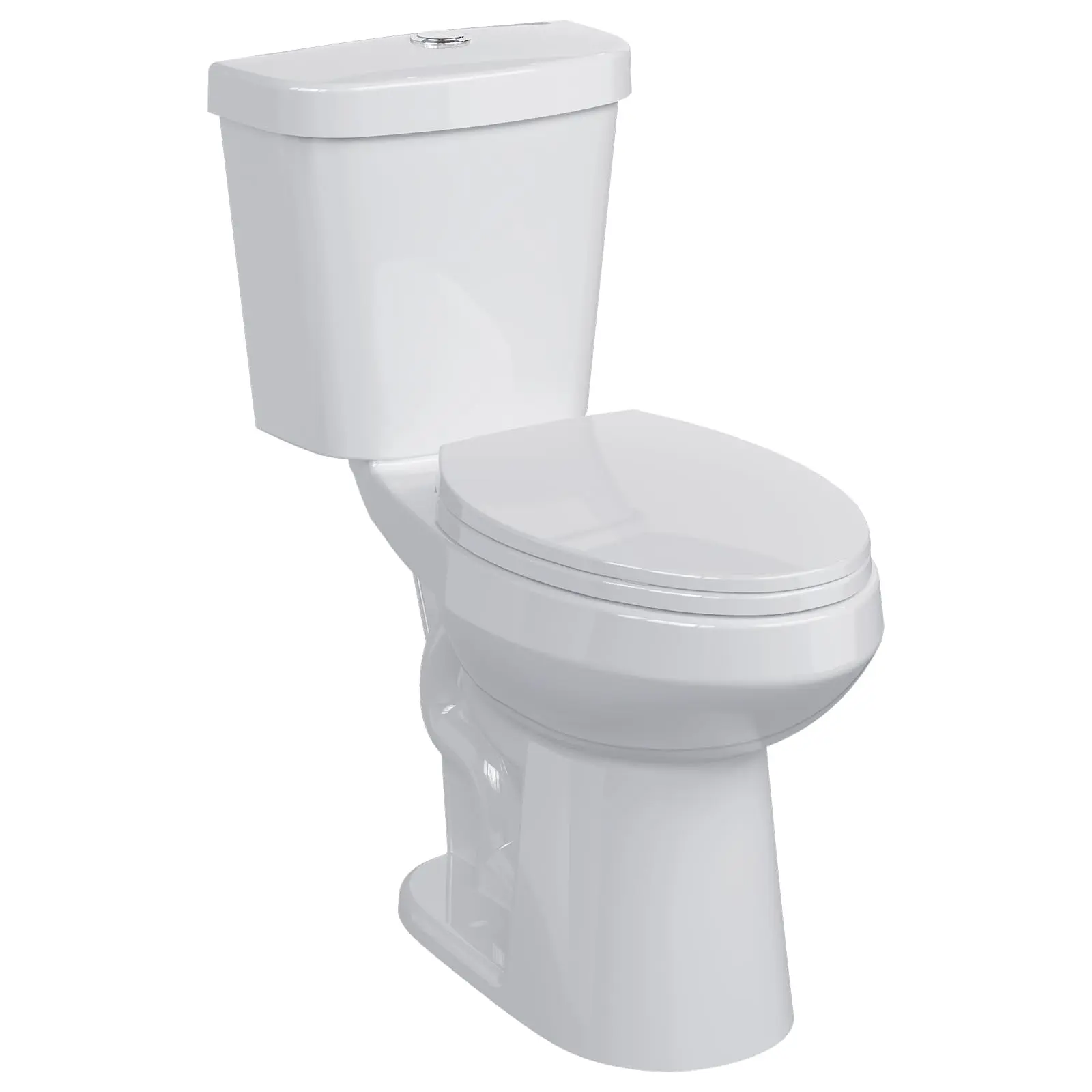 GARVEE 19 Inch Tall Toilet,Two-Piece Toilet with ADA Comfort Chair Height Seat,Elongated Standard Toilet,Dual Flush Top Buttons, Powerful 1.28 GPF Bathroom High Single Flush Bowl for Seniors, White
