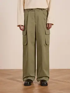 Hava Herringbone Pleated Cargo Trousers