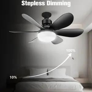 New with Remote Control LED Ceiling Fan Light 3 Speeds Wind Silend Motor 30/40W Ceiing Fan Lamps Tricolor Dimmable Adjustable Lighting Ceiling Fan Lamp