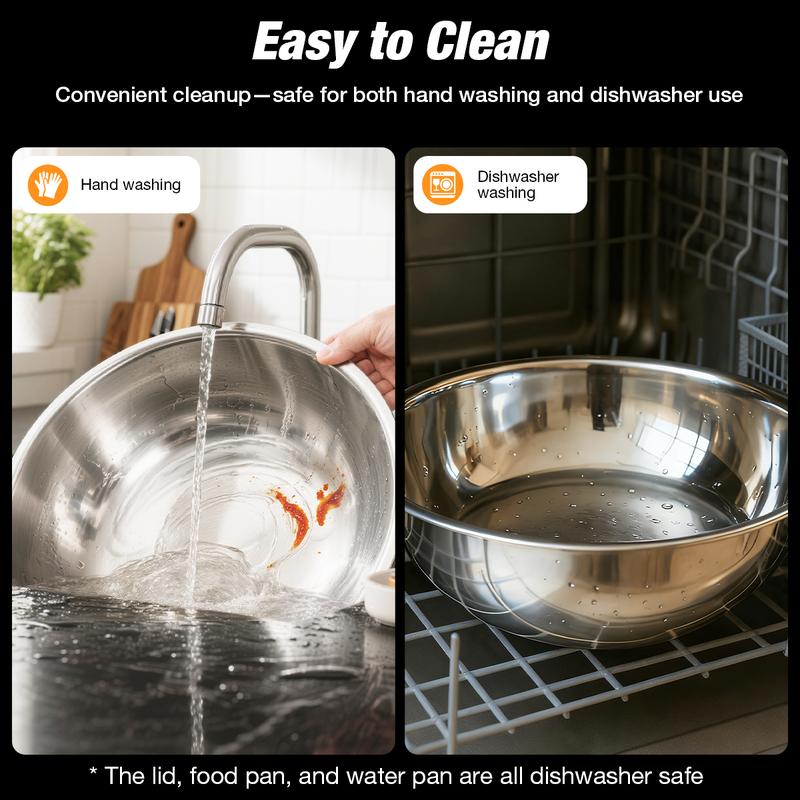 【Holiday Season】WARMOUNTS Round 5QT Chafing Dishes for Buffet with Glass Lid (2/4/6-Pack) | Chafers and Buffet Warmers for New Year‘s Party & Winter Gathering | Wedding & Catering