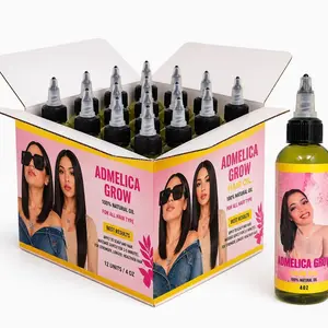 Admelica 12 Hair oil 4 oz Box - 100% Natural Oil, Green Color, Moisturizing and Nourishing Formula for Healthy Hair Care