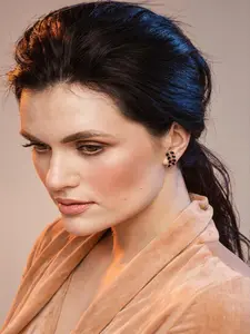 Black Onyx Leaf Branch Earrings