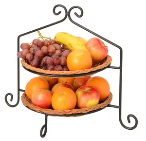2 Tier PIE PLATE STAND - Wrought Iron Double Rack Display USA HANDMADE