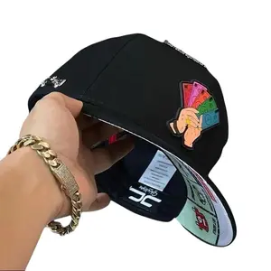 Black  Baseball Cap with Flag Embroidered, Adjustable Snapback For Men And Women, Unisex Streetwear Hat for Daily Wear