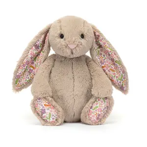 Jellycat Bashful Bunny Plush with Floral Liberty Ears – Ultra Soft Floppy Rabbit Stuffed Animal, Cute Bunny Gift for Kids, Baby Shower, Easter, Birthday & Plush Collectors, Nursery Decor, US Stock