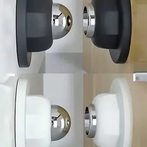 Strong Magnetic Door Stopper, Magnetic Door Stoppers For Bottom Of Door Magnetic Door Stop, Double-Sided Adhesive Tape,Decorative Matte Black Door Stopper, Noise Reduction Silicone Made, Easy Install No Drilling For Hotels & Homes, Anti-Collision