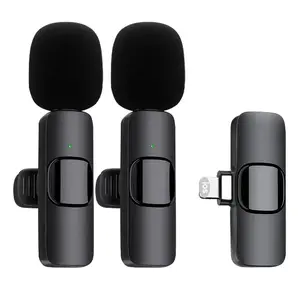 K9 2 mic Mini Wireless Microphone For TypeC/Iphone Audio Digital Stereo Bluetooth Cable Lapel Smartphone