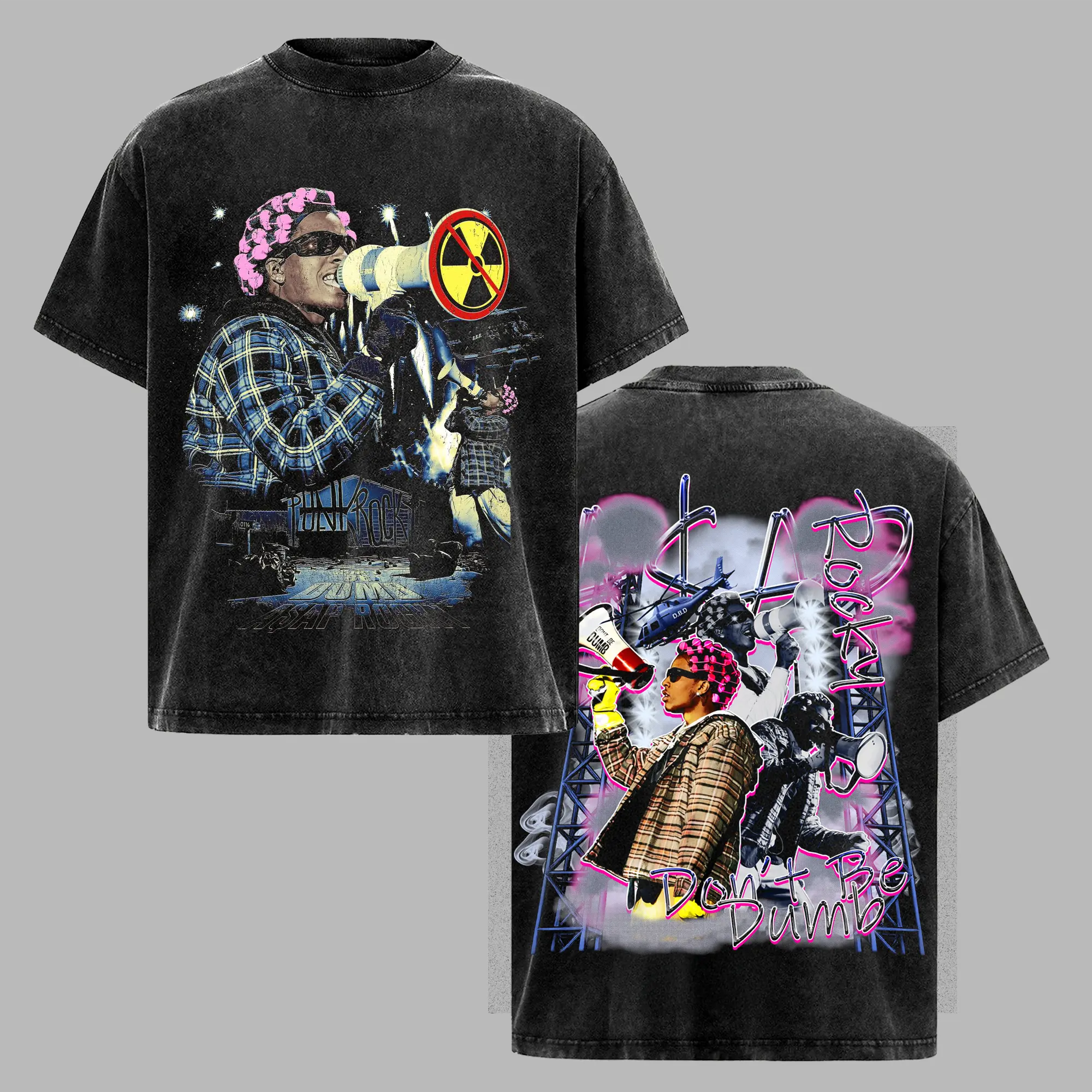 Don’t Be Dumb Oversized Underground Graffiti Asap Graphic Tee – Vintage Chaos Aesthetic Rocky Shirt ss3,grungefashion,streetwearbrand,washedtee Outfits