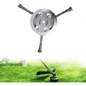 Steel Wire Grass Trimmer Head, 6 Inch Universal Steel Wire Brush Cutter Trimmer Head, Unbreakable String Trimmer Replacement Wire Trimming Head for Most Lawn Mower Metal Weed Wacker Eater 3 Blades
