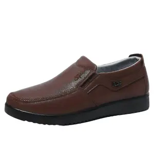 Comfortable Men's Brown Slip-On Loafers – Durable Stitching, Flexible Non-Slip Sole, Casual Dress Shoes for Work & Outdoor Activities Loafer