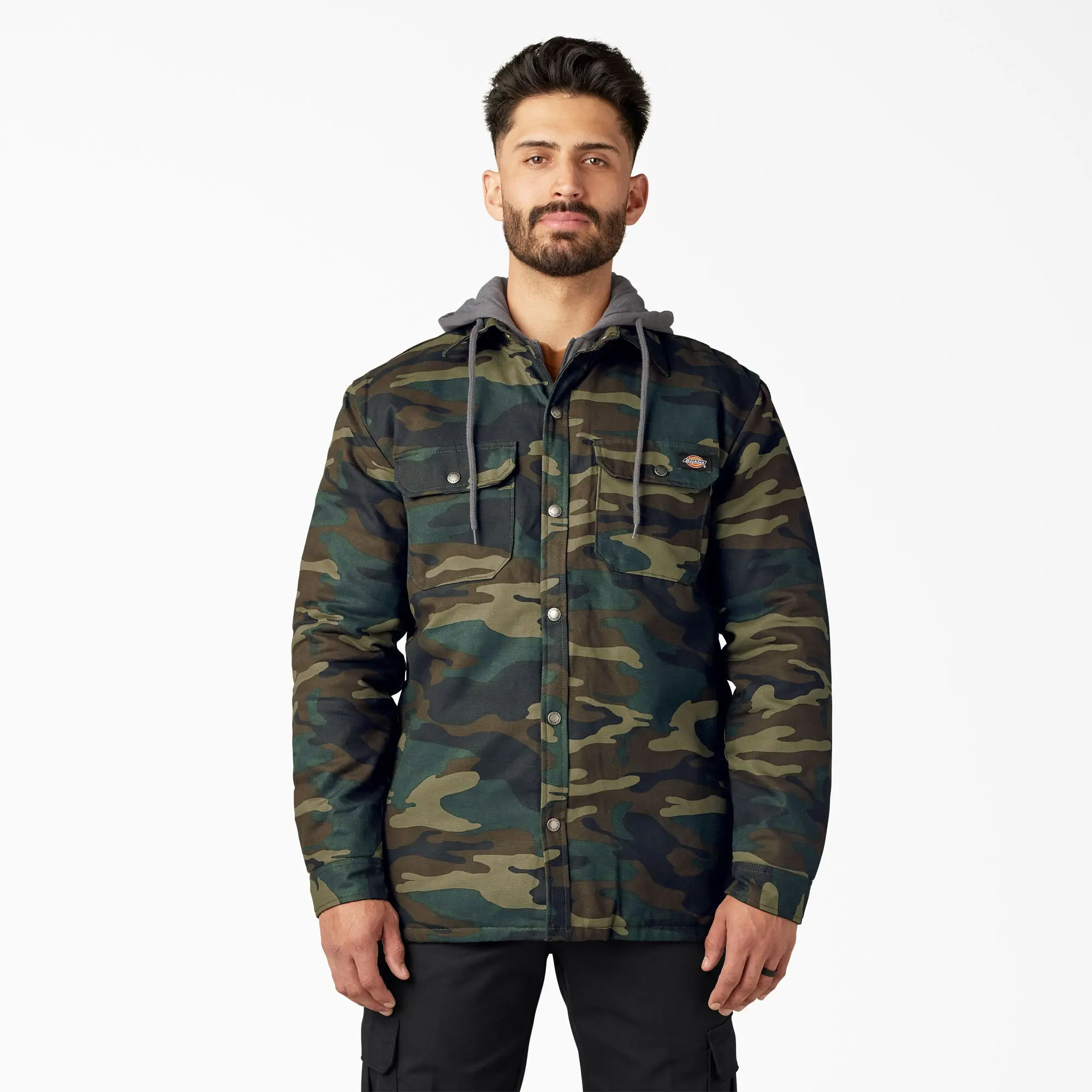 Dickies Water Repellent Duck Hooded Shirt Jacket,Relaxed Fit, Utility Pockets, Durable, Workwear Dickies Water Repellent Duck Hooded Shirt Jacket,Relaxed Fit, Utility Pockets, Durable, Workwear