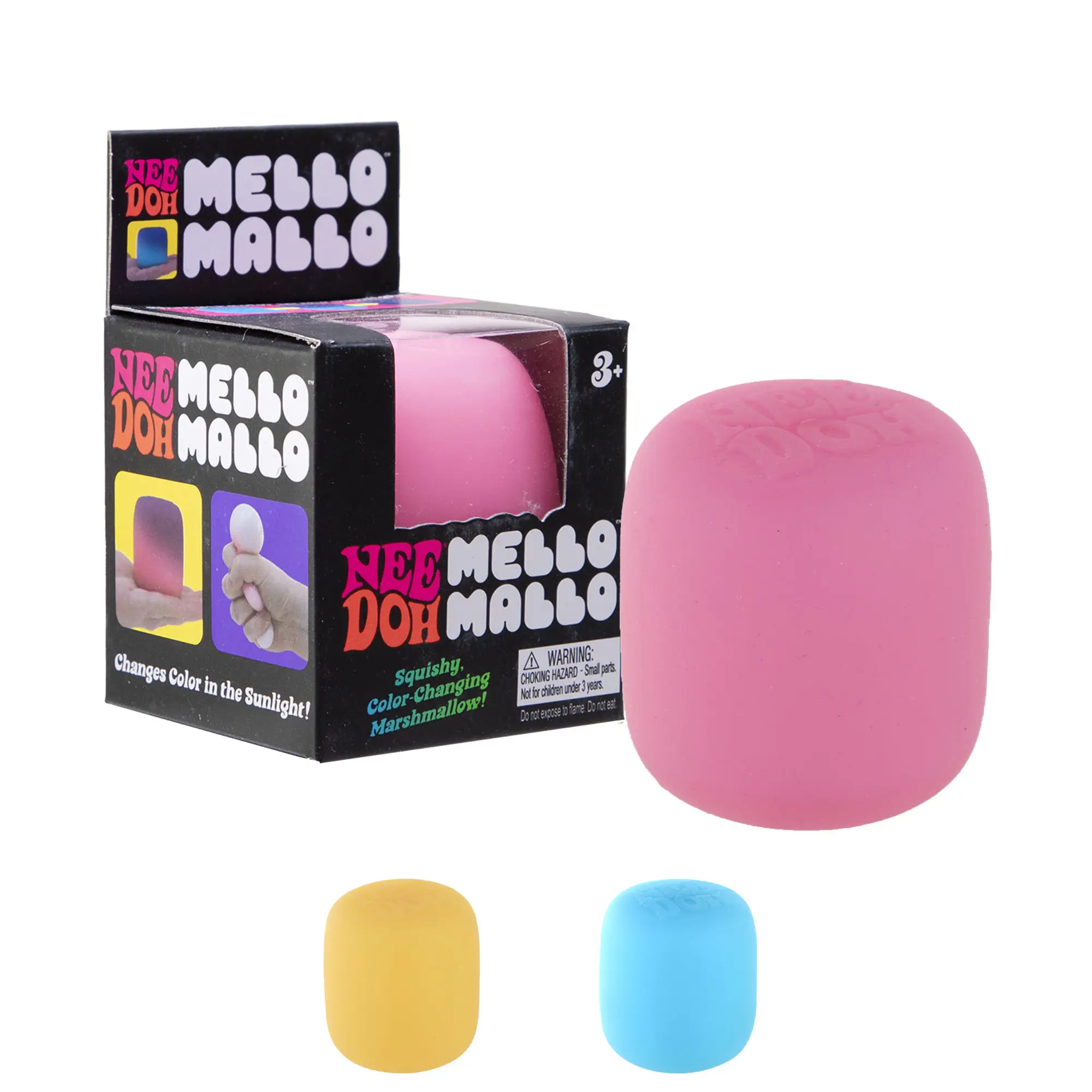 Schylling NeeDoh Mello Mallo - Sensory Toy with a Satisfying Dough Filling - Changes Color in the Sun - Ages 3 and Up - Color May Vary; One Per Pack