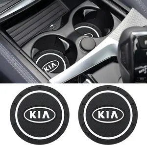 1/2/4Pcs Car Coasters PVC Anti Slip Pads Auto Water Cup Holder Non-Slip Mat For Kia Rio 3 4 Ceed K3 K5 Sportage Picanto Cerato Forte Soul Sorento Optima Accessories