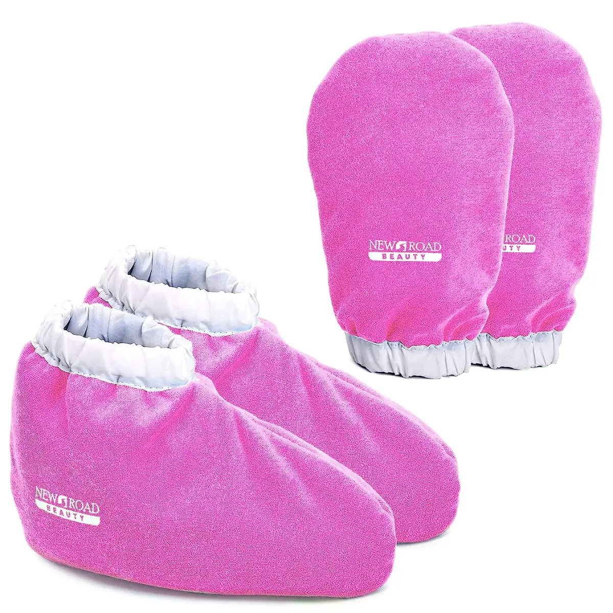 New Road Beauty - Paraffin Wax Mitts for Nail, Hand and Foot, Heat Moisture Insulated Terry Cloth for Paraffin Treatments, Hand Mask, Foot Mask