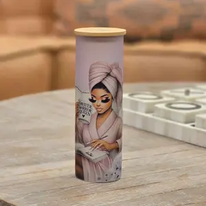 Prayer Warrior Queen Glass Tumbler 20oz with Bamboo Lid & Reusable Straw Eco-Friendly Christian Gifts Self-Care Vibe FaithAndStyle Drinkware