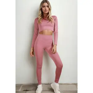 Long Sleeve Crop Top & High Waist Leggings Activewear Set