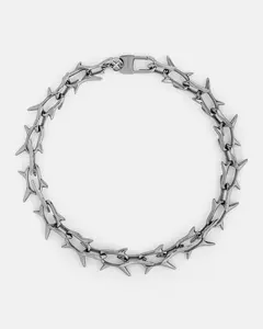 Nightmare Chain - Stainless Steel with Glyph Carabiner Clasp, 45cm or 50cm Length, Sharp Lines and Interlocking Spikes Design