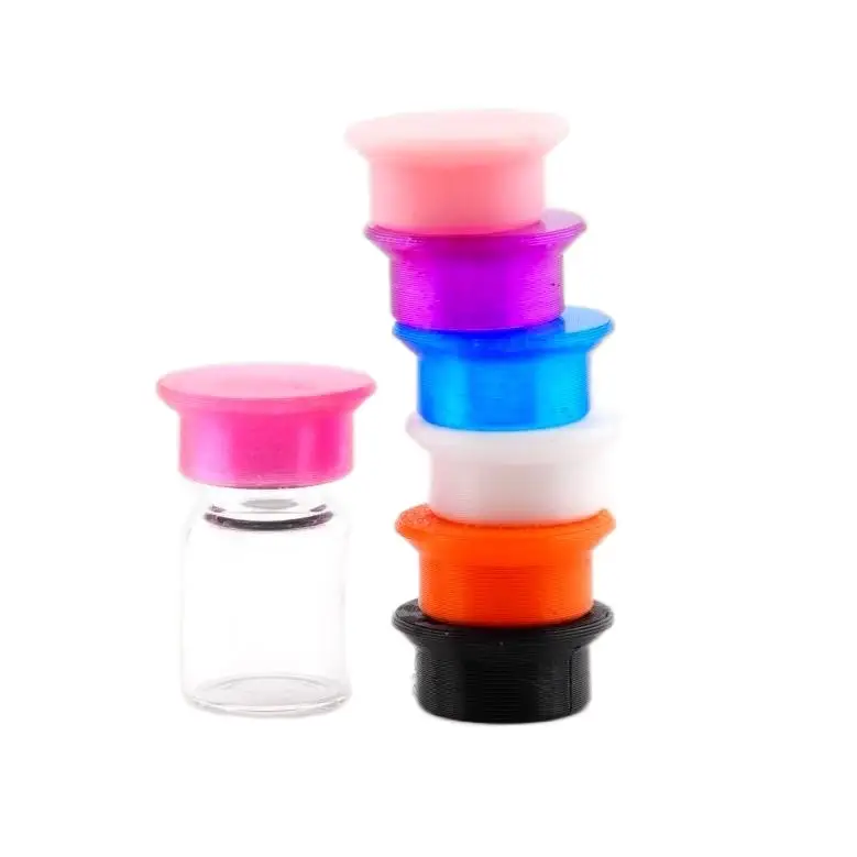 Flexible Vial Caps fits on Vial Bottle – Covers Vials from dirt dust when not in use (3ml, 5ml, 30ml, 50ml, 100ml) Colorful Options Icy Pink Green Bl