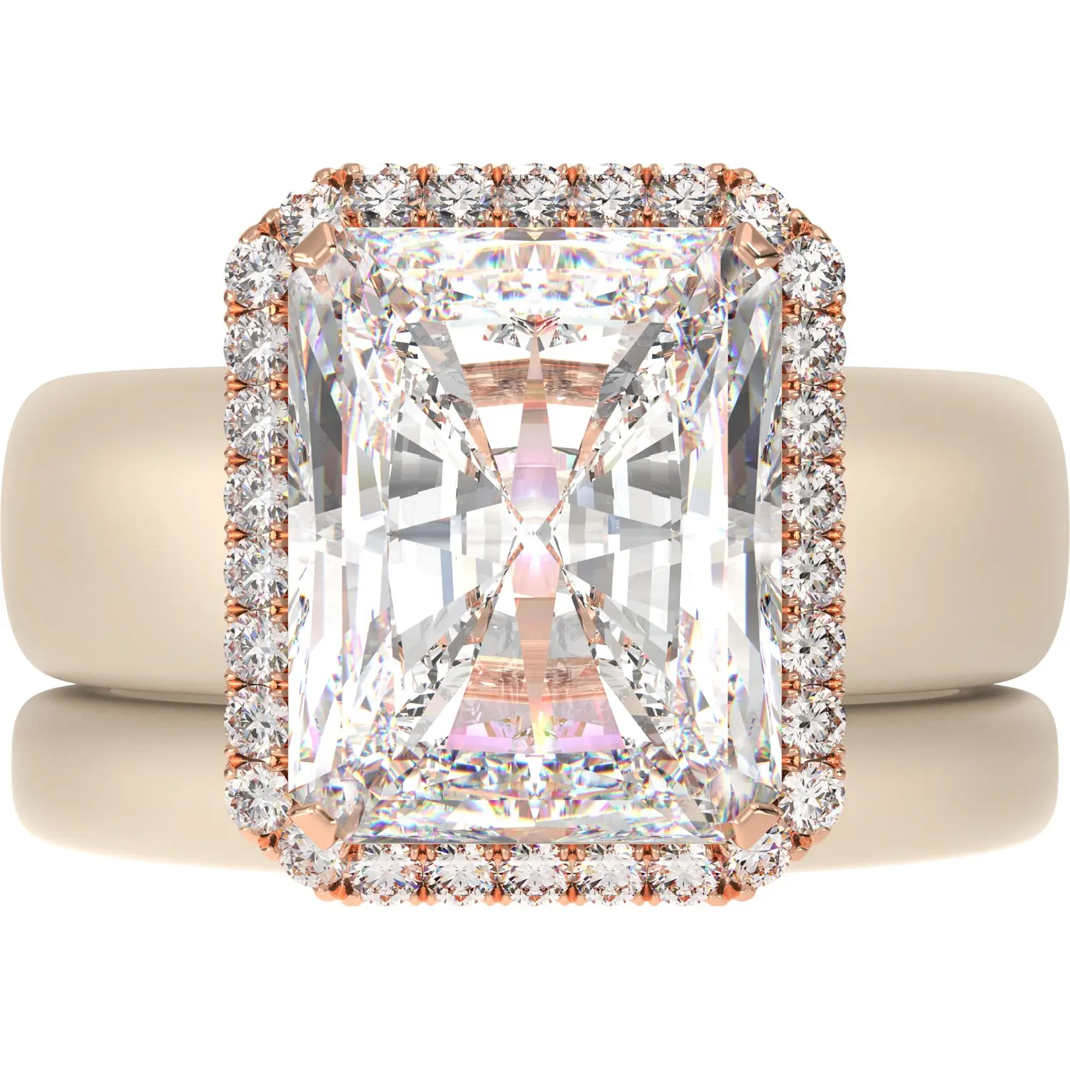 Rinfit Halo Silicone Ring Set for Women, Stackable 2-Ring Set, 10x8 mm CZ Stone + Thin Band - Patented Design