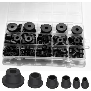 115 Pcs T-Type Silicone Rubber Grommet Kit, 6 Sizes Bushings for Wiring Cable Protection, for Automotive Hydroponics Valve & Pipe Repair Gardening Industrial Use