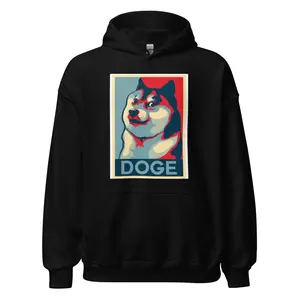 Gildan Dogecoin Unisex Crypto Hoodie Meme Dog, Soft Cotton Blend Fabric, Kangaroo Pocket