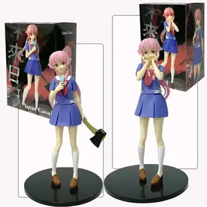 In stock 17cm Future Diary  Mirai Nikki Gasai Yuno Anime Uniform Dress Standing Posture Action Figure Model toys Thanksgiving