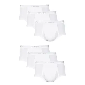 Hanes Men's White Brief Underwear 6-pack Multi Pack Comfortable Fit Soft Stretch Fabric Breathable 2252p6