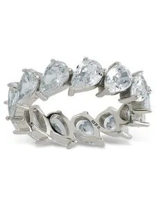 Sterling Silver Ireland Heart-Cut Eternity Ring