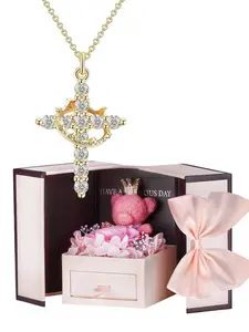 Cross Crown Necklace - Rotating Crown for Men and Women - Valentine's Day Gift - Special Gift for Graduations, Mother's Day, and More