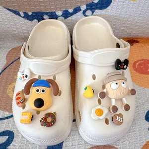 Dog and yolk personalised shoe accessories high quality cartoon hole shoes accessories cute accessories applicable hole shoes decoration shoe buckle accessories