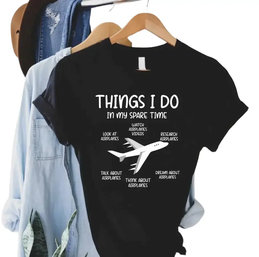 Funny Aviation Shirt,Things I Do In My Spare Time Shirt,Airplane Shirt,Pilot Gifts for Men,Airplane Lover Shirt,CottonTop Retro Vintage Unisex Tee