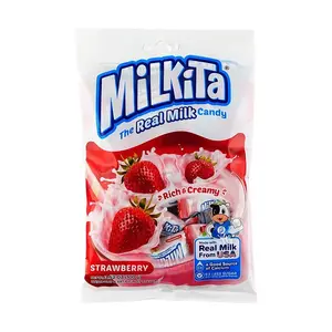 Milkita Strawberry Milk Candy 100g - Indonesian Sweet Treat, Chewy Fruit Flavor Snacks