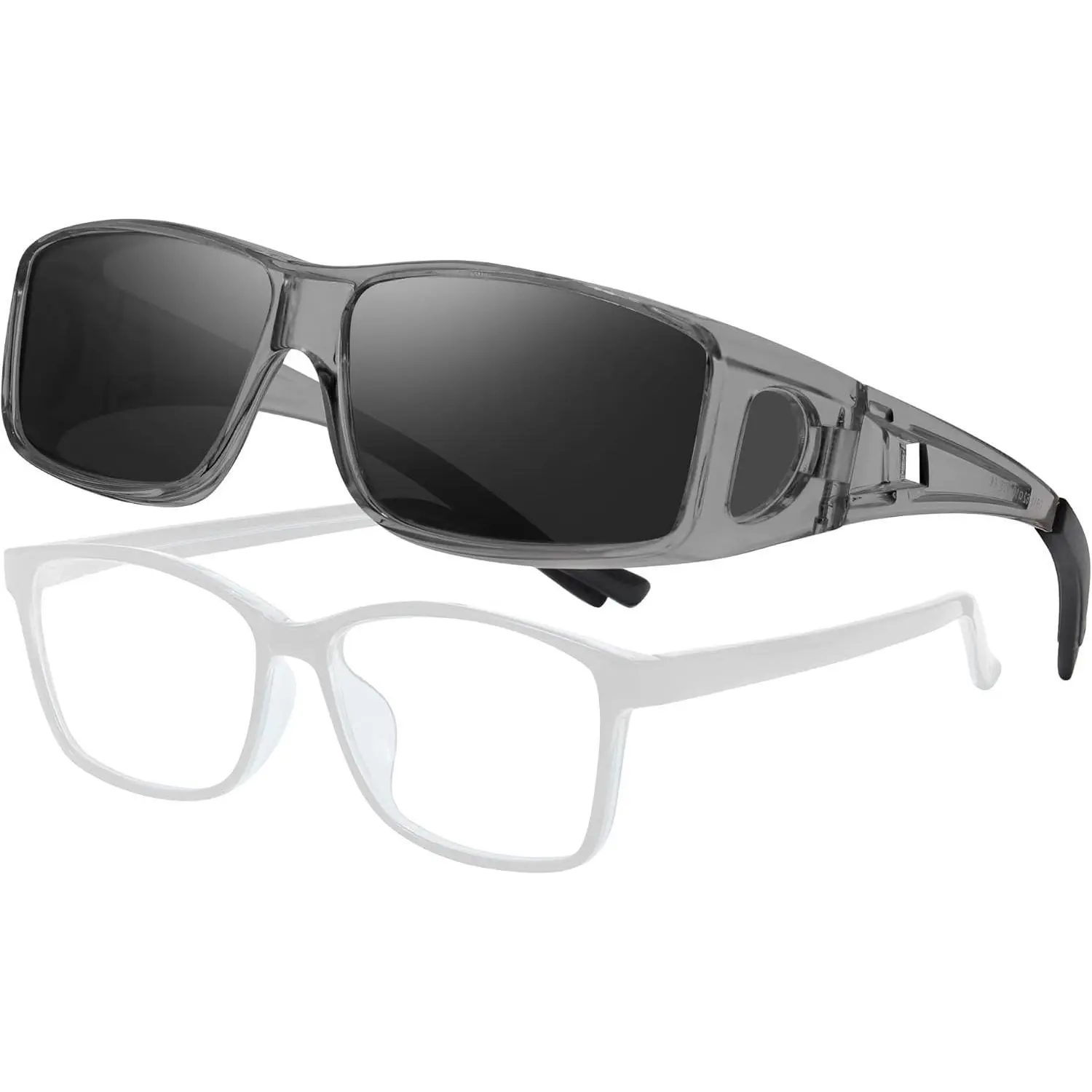 A03 Transparent Gray Frame Polarized Grey Lens 